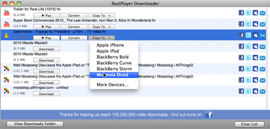 realplayer video downloader mac